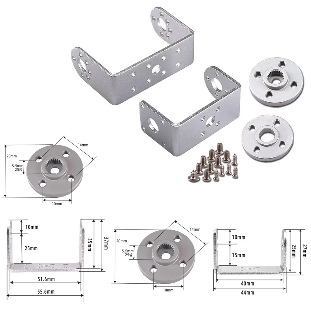 4 pezzi 180 ° /270 °   15Kg RDS3115MG Robot Servo digitale Servo a doppio asse Motore sterzo con ingranaggi in metallo per braccio robotico per barca modello RC