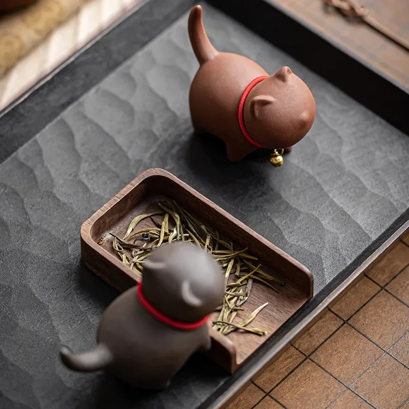 Purple Clay Cute Cat Tea Pets Ceramic Kung Fu Tea Set Accessories for Home Decor Tea Art Decorations Kitten Teaware