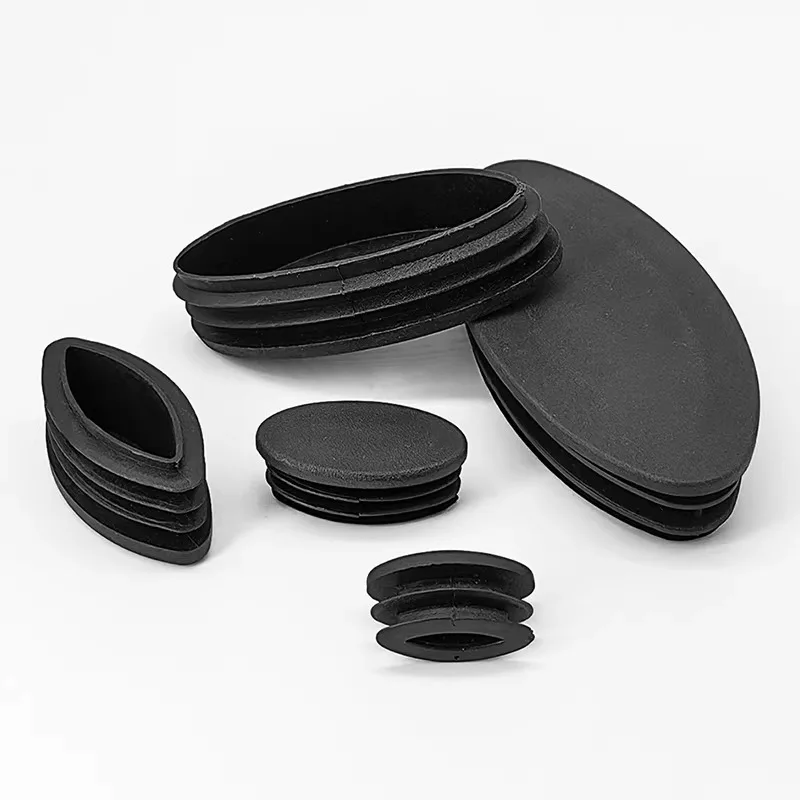 10pcs Oval Tube Plugs Eye D-Shaped Elliptical Sharp Corner Plugs Stool Office Chair Leg Foot Pads Tube End Caps