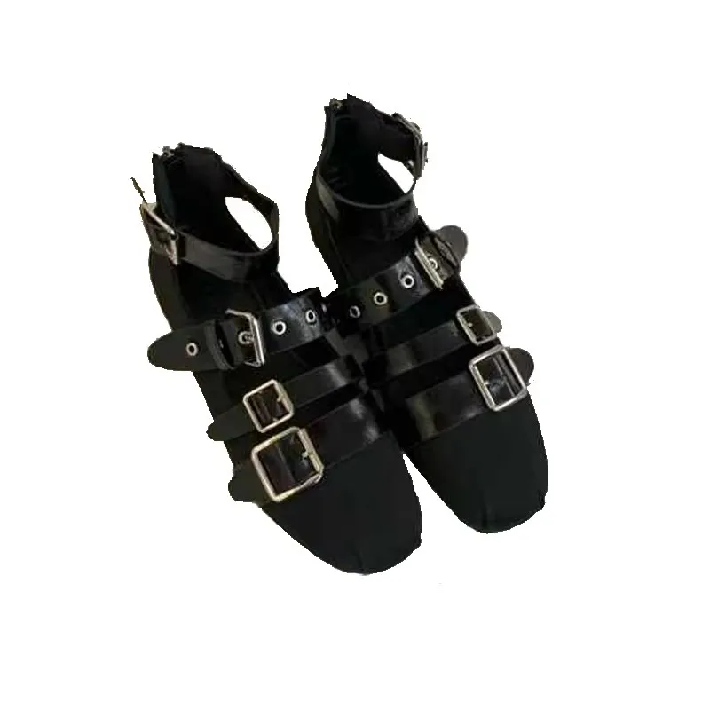 

5cm Black Heels Woman Mary Janes Pumps Belt Buckle Low Heels Wedges Shoes Classic Round Toe Ladies Fall Shoes Green
