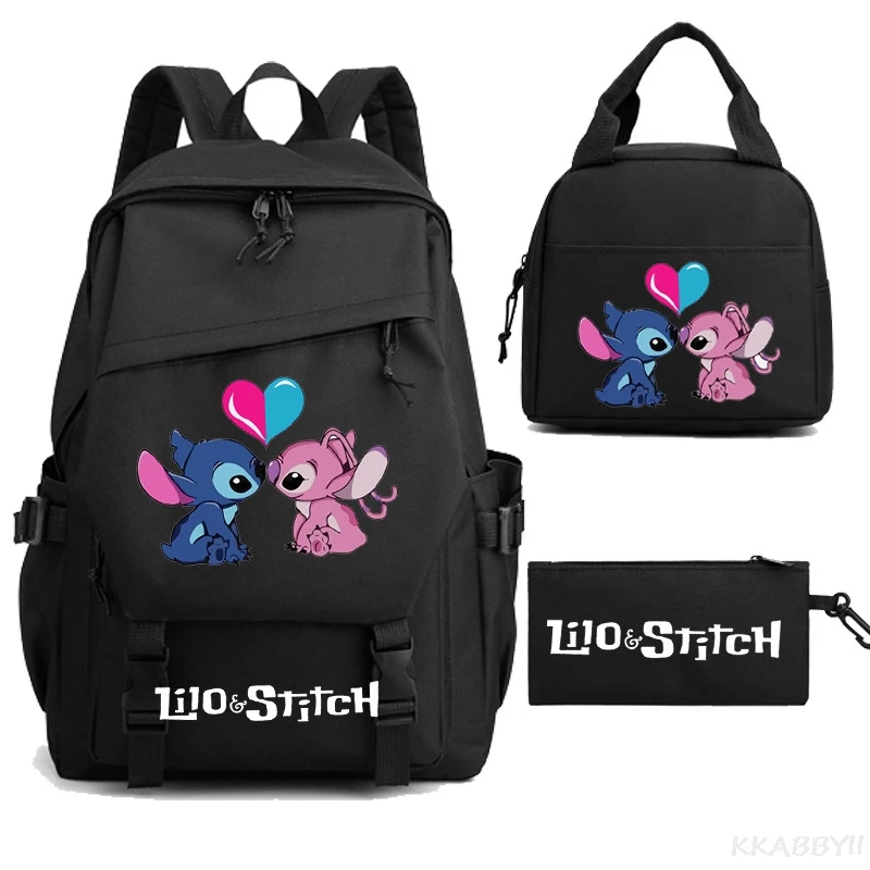 Simples Lilo e Stitch Mochila, Harajuku Mochila Escolar, Grande Capacidade, Laptop Light Bag, Mochilas de Viagem, Feminino e Masculino, Estudante