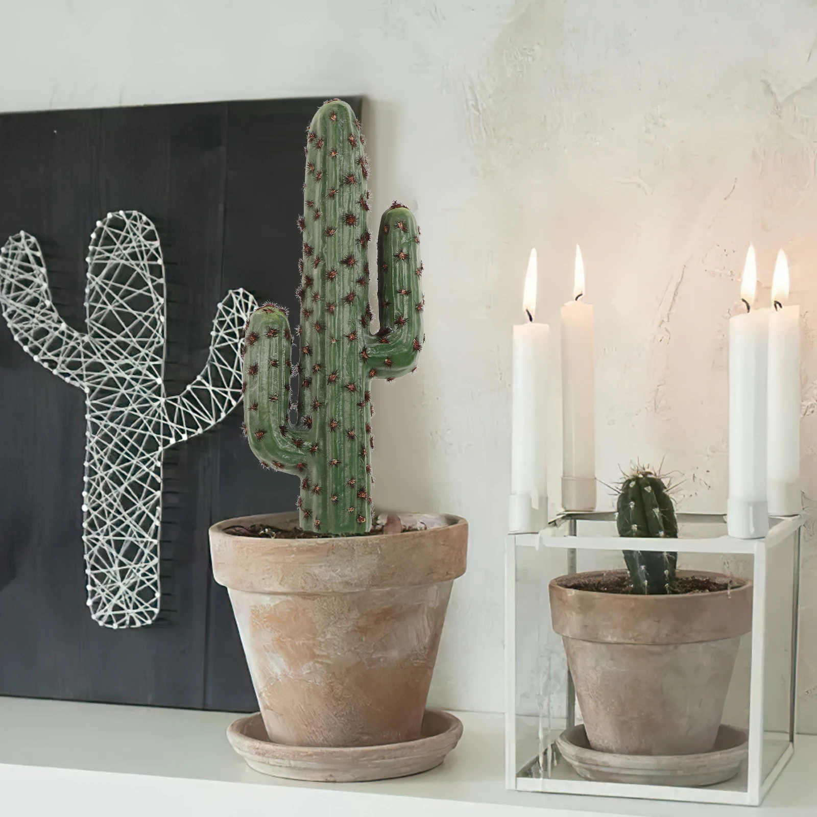 

Fake Simulated Unpotted Decor Artificial Plant Ornament Desktop Garden Adornment Exquisite Lifelike Cactus For Indoor