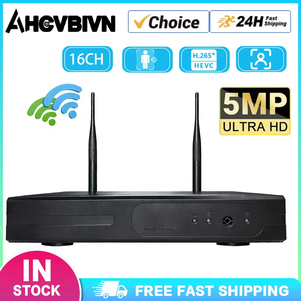 

5MP HD Wireless NVR Recorder Wifi CCTV Camera System 16CH H.265 P2P IP Camera Network Video Recorder NVR ESeeCloud APP