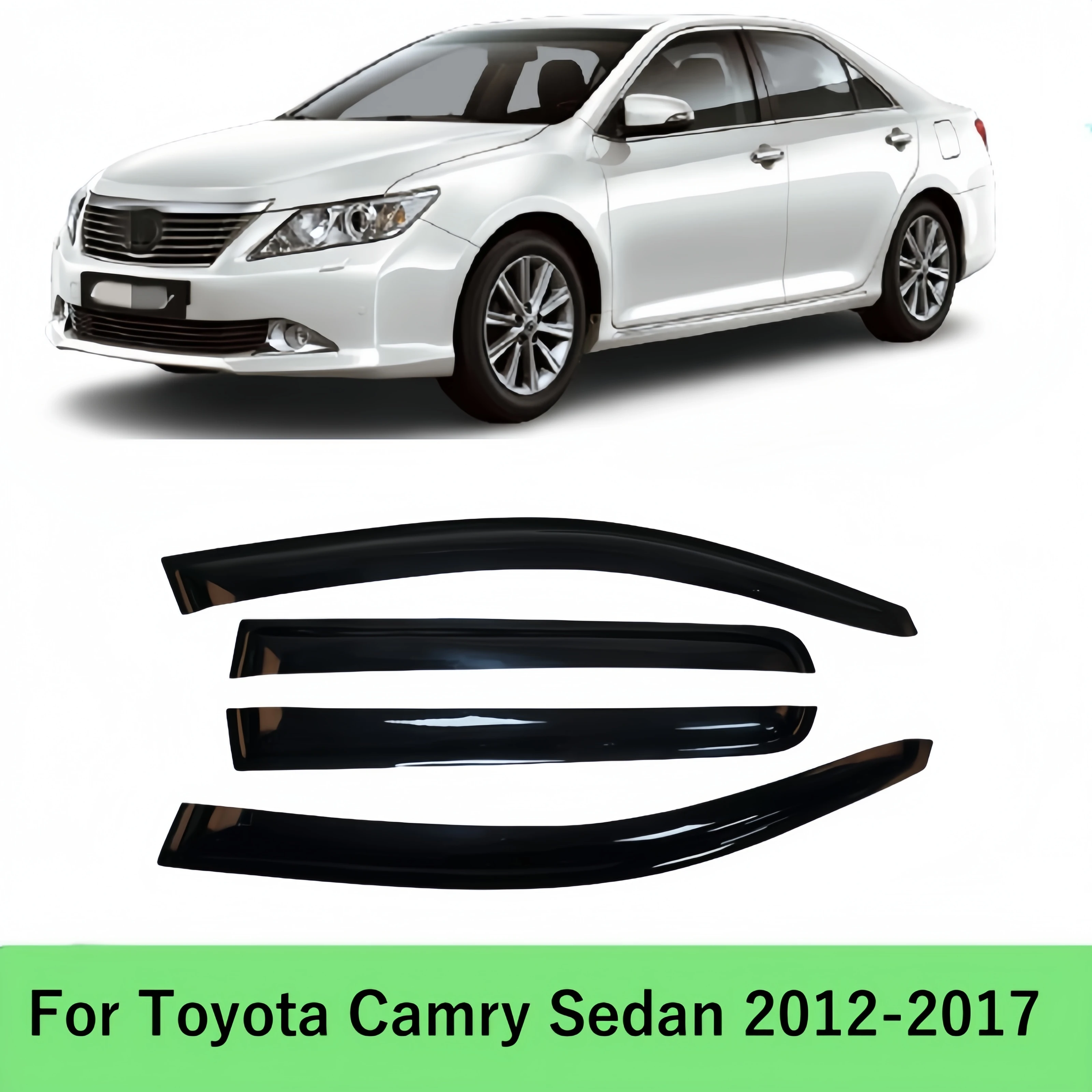 

For Toyota Camry 2012-2017 Sedan Side Window Visor Sun Rain Deflector Guard Awnings Shelters Adhesive Cover Trim Car Styling