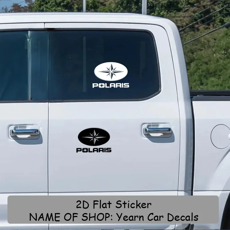

1pc Polaris Logo Transparent Vinyl Stickers,Black Oval with White Star & Bold Black Lettering - Waterproof Durable Self-Adhesive