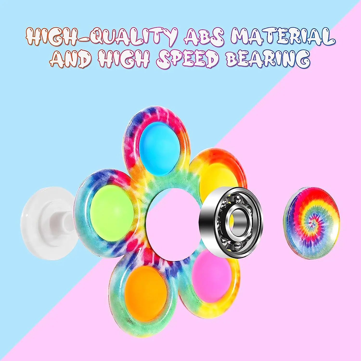 Fidget spinner brinquedos tie dye colorido empurrar bolha mão spinner para tdah ansiedade alívio do estresse sensorial festa favor para crianças presentes