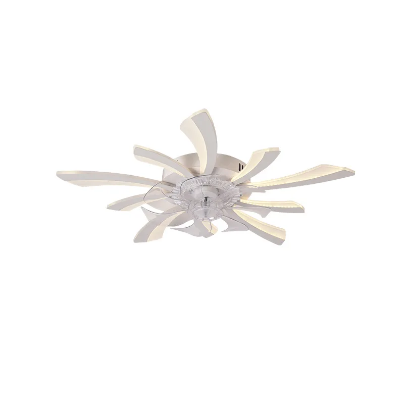 

American explosion modern Nordic folding creative living room bedroom ceiling fan light invisible led fan light