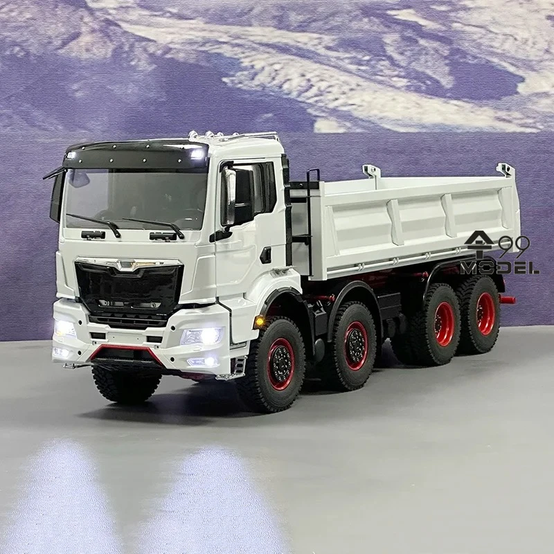 8X8 RC Truck 1/14 Hydraulischer RC Muldenkipper Metallgehäuse Simulationsmodell RTR mit Licht- und Soundsystem Fernbedienung Autospielzeug