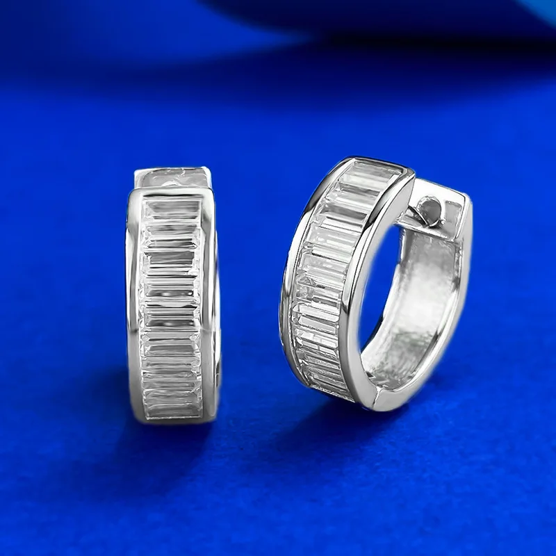 Similar Moissanite 925 Solid Sterling Silver Hoop Clip Earrings for  Women Classic Jewelrys Girl Lady Yellow Gold