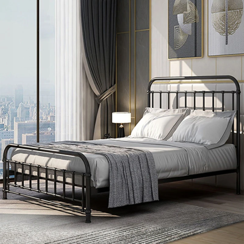 

Iron bed double bed, 1.5 meters, 1.9 meters, modern and simple single person iron frame bed, steel frame bed, 12