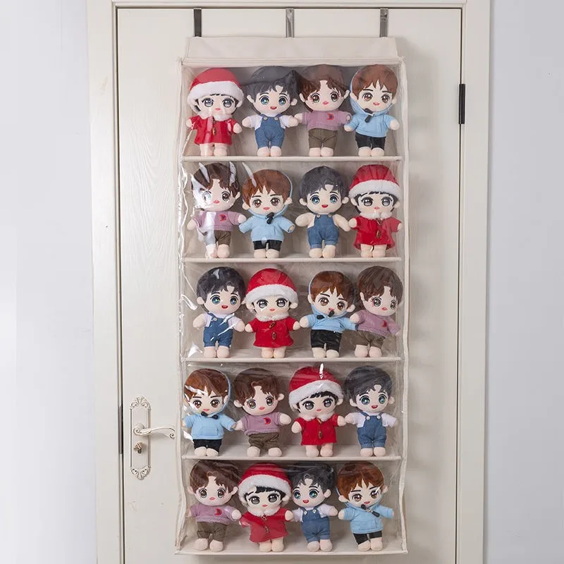 Household Wall Hanging Door Back Version Cotton For Plush Toy Artifact Transparent Star Doll Cloth Doll Storage Hanging BagZE760