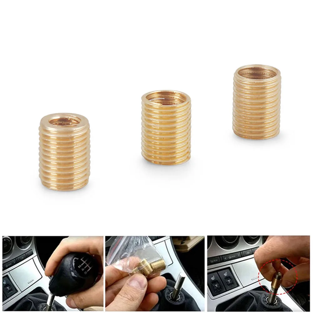 ​3pcs Gear Shift Knob Thread Adapter Nut Insert Kit M10x1.25 M10x1.5 M8x1.25 Aluminum Alloy Shift Knob Thread Adapter