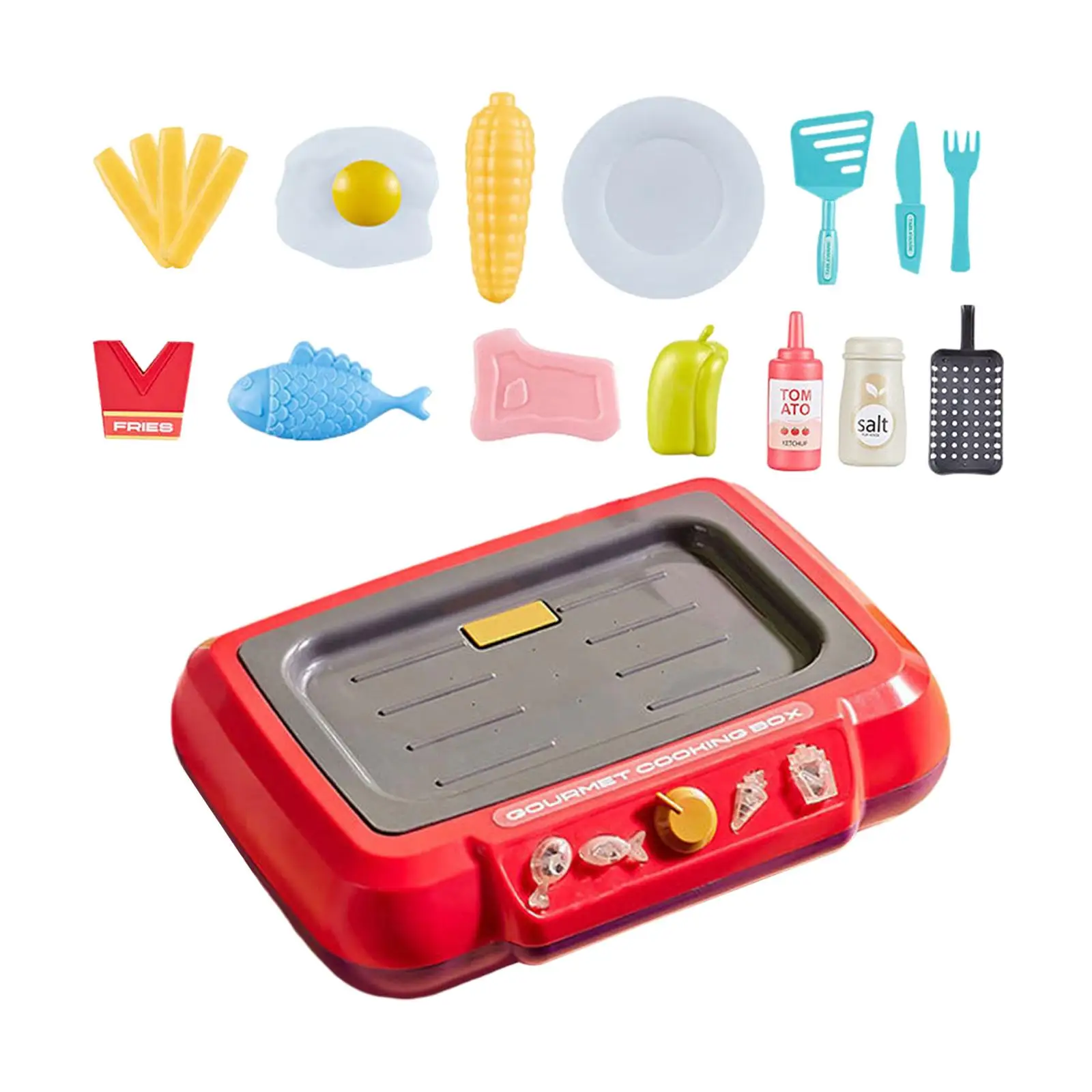 Kids Kitchen Playset Cooking Set Fine Motor Skills Role Play Fryer Cooking Toy