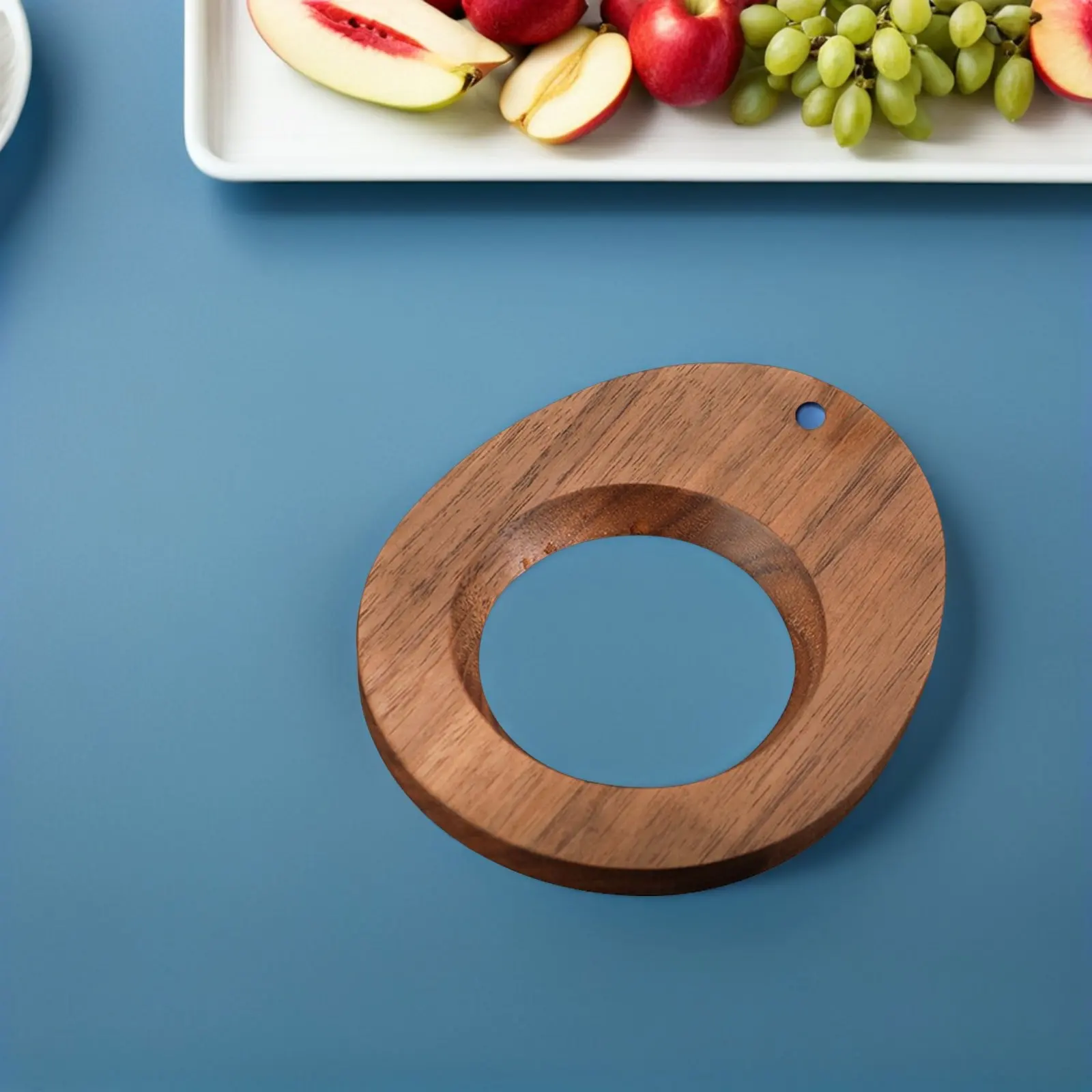 Walnut Wood Filtering Cup Stand Coffee Funnel Holder Stable Close Fitting Design with Rope Storage for Office Home Study Room