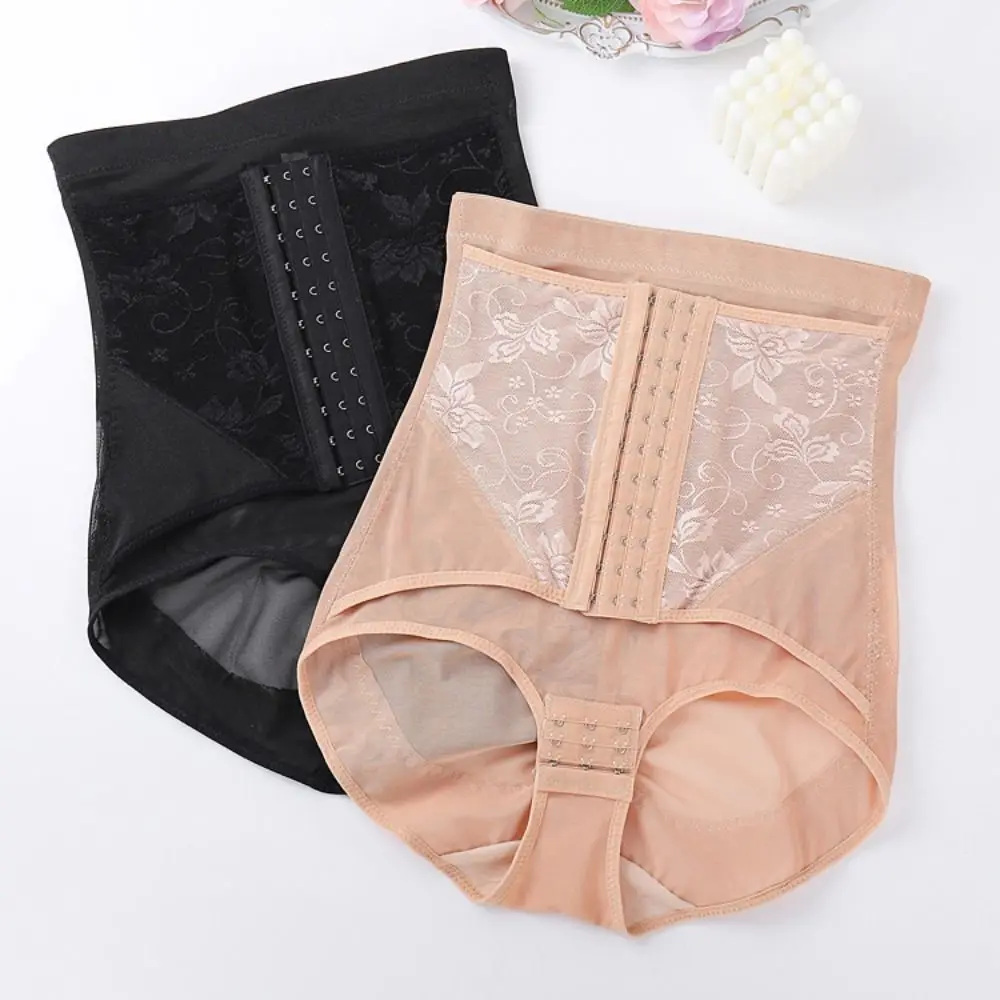 Послеродовые корректирующие трусы с кружевным цветком и высокой талией, корректирующее белье, трусы с пряжкой для подтяжки ягодиц, трусы для сокращения живота