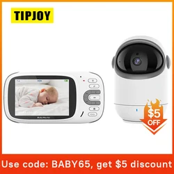 3.2 Inch Video Baby Monitor With Digital Zoom Surveillance Camera Pan Tilt Night Vision 2-Way Audio Talk Temperature Monitoring