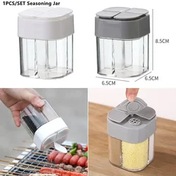 4-In-1 Transparent Plastic Seasoning Jar Salt and Pepper Spice Seasoning Box for Cooking BBQ