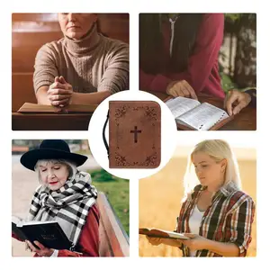 Klassische Bibeltasche für Frauen mit Druck, Taschen mit Reißverschluss, Lederhymnen, benutzerdefinierte Cover, biblische Abdeckung 12 Hauptverkaufs -Leder -Bibelabdeckung - №3