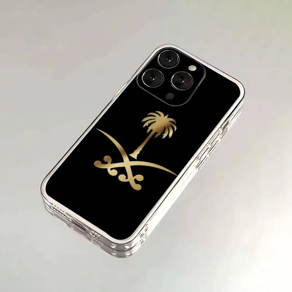 المملكة العربية السعودية حافظة هاتف بعلم آيفون 17,16,15,14,13,12,Pro,Max,Plus,E,SE4,Air,Mini غطاء شفاف #2