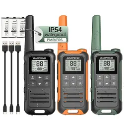 2pcs Baofeng F22 PMR446/FRS Walkie Talkie Display LCD Portátil sem Licença VOX Rádio em Dois Sentidos Suporte Tipo-C Carregador para Caça