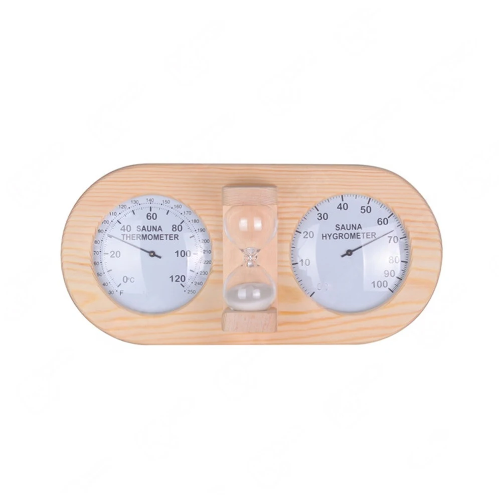 Sauna Environment Monitor 3-in-1 Sauna Set Indoor Climate Monitoring Convenient Wall Installation Crafted From Pine Wood
