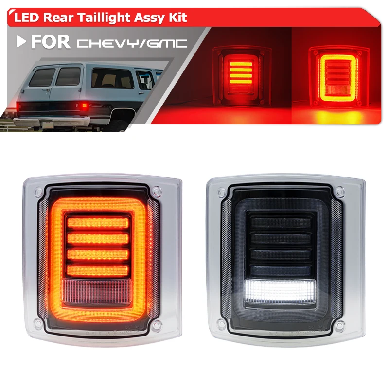 For 1973-1991 Chevy GMC C/K 10 20 30 Pickup Suburban K5 Blazer Jimmy LED Taillights Brake, Turn Signal, Brake, Running, Position