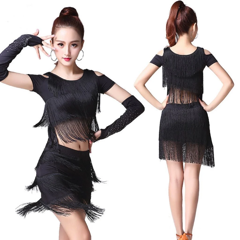 성인 라틴 댄스 술 세트 라틴 차 댄스 공연 드레스 연습 드레스 무대 술 경쟁 드레스