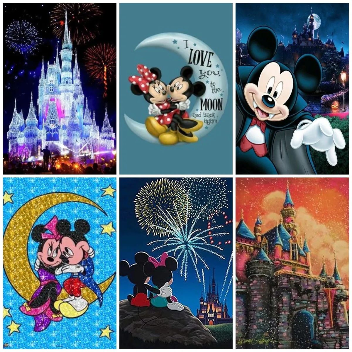 Diamond Painting Disney Castle Mickey Mouse Building Landscape Art Rhinestones 5D DIY Diamond Painting Scenery Cross Ctitch Kit