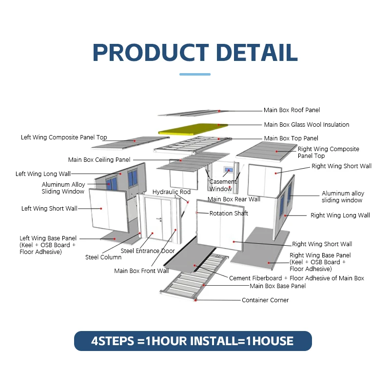 20Ft 40Ft Luxury Prefabricated Steel Container House Foldable Mobile Extendable Mobile Home Mobile Prefab Homes