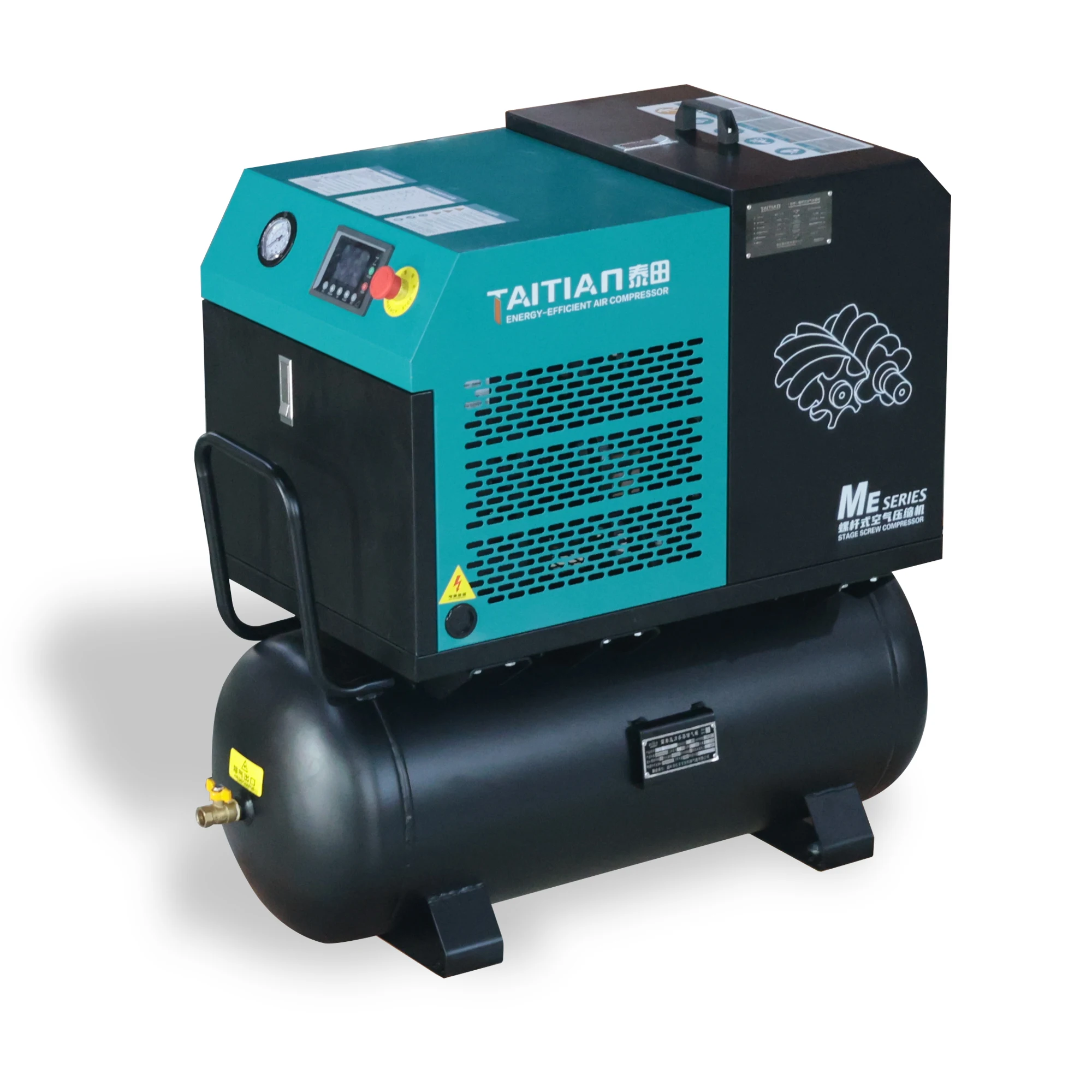 Potenza portatile 2.2Kw 3HP Velocità fissa Serbatoio da 60 litri a bassa rumorosità e bassa vibrazione per riparazione auto utilizzando il compressore d'aria a vite