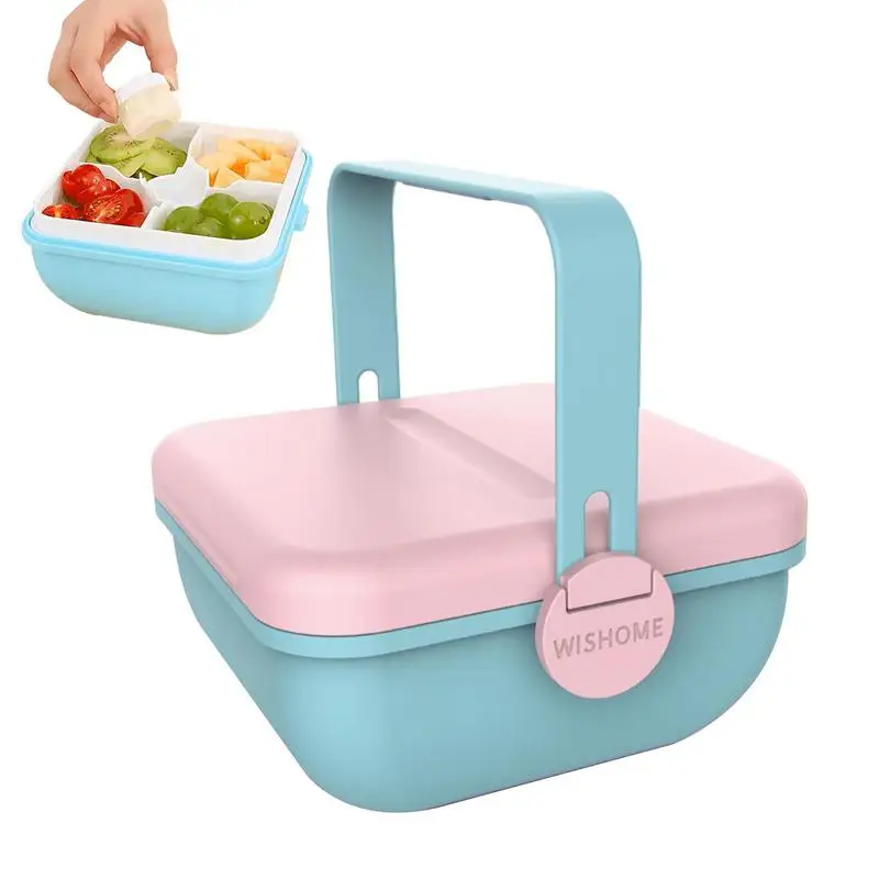 Lunch Containers Kids Bento Box Leakproof Portable Adult Lunch Box Bento Box With Handle Design Lunch Food Container accessorie