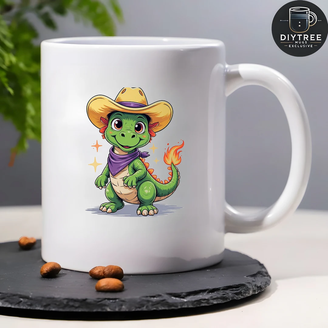 كوب من قماش الدنيم على شكل ديناصور كرتوني سعة 11 أونصة للأطفال كوب للمشروبات الباردة والساخنة هدية عيد الميلاد كوب إبداعي للمكتب العائلي