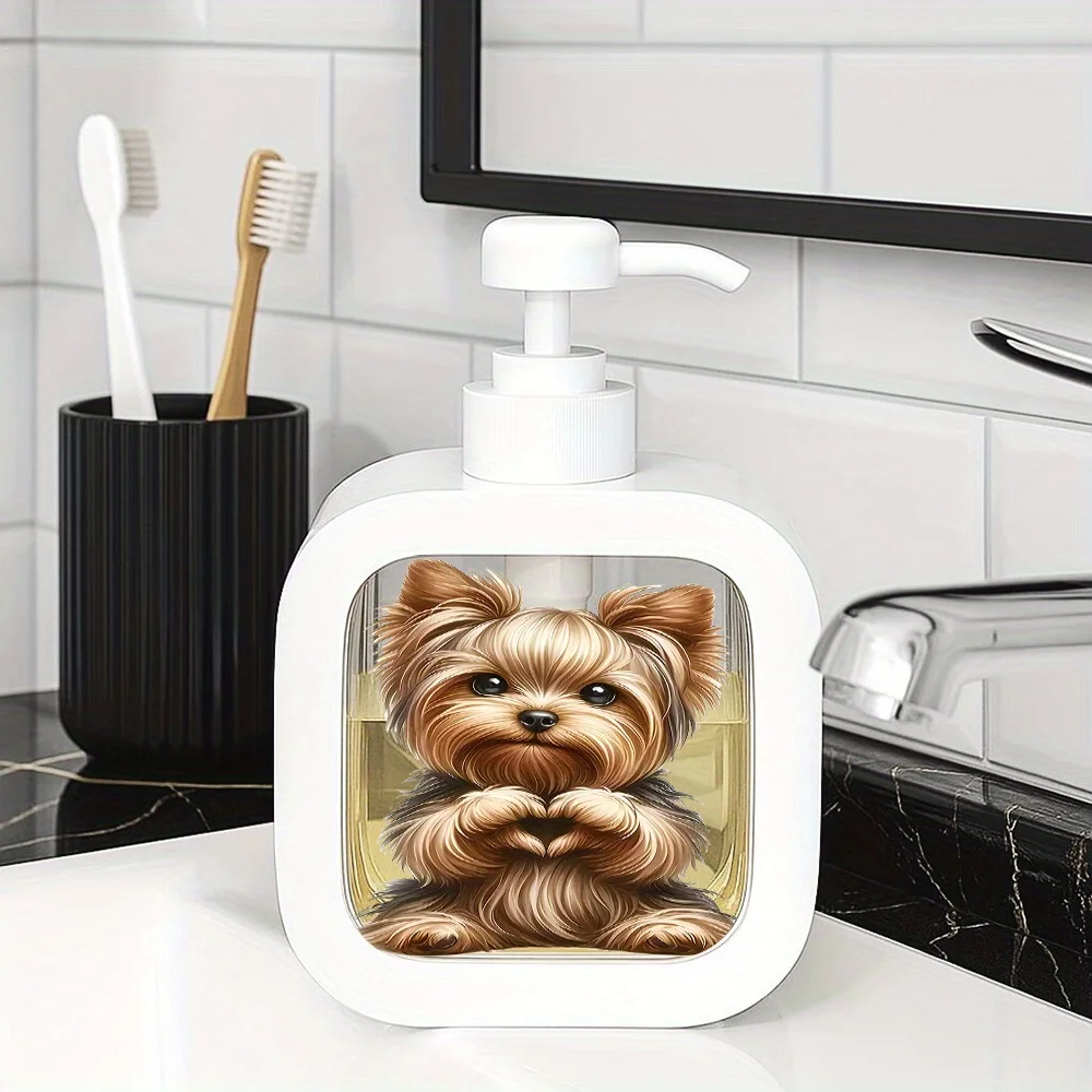موزع صابون زجاجي لطيف للكلاب (مضخة): مرطب قابل لإعادة الملء، للحمام/المطبخ، صابون/غسول اليد، ديكور المطبخ + الحمام #4
