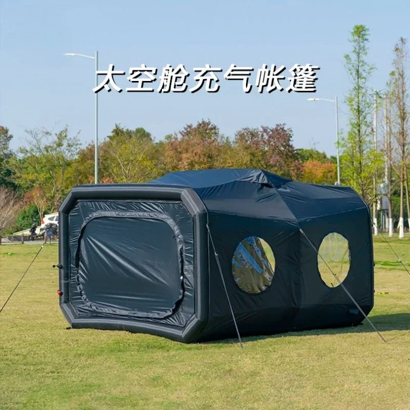 Ultra-lightweight space capsule inflatable tent, outdoor rainproof shading camping tent portable mobile family tent