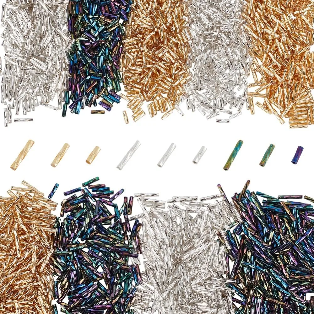 

1998Pcs 9 Style Glass Beads 6/9/12mm Long Tube Seed Bead Loose Spacer Bead for Earring Bracelet Neckalce Jewelry