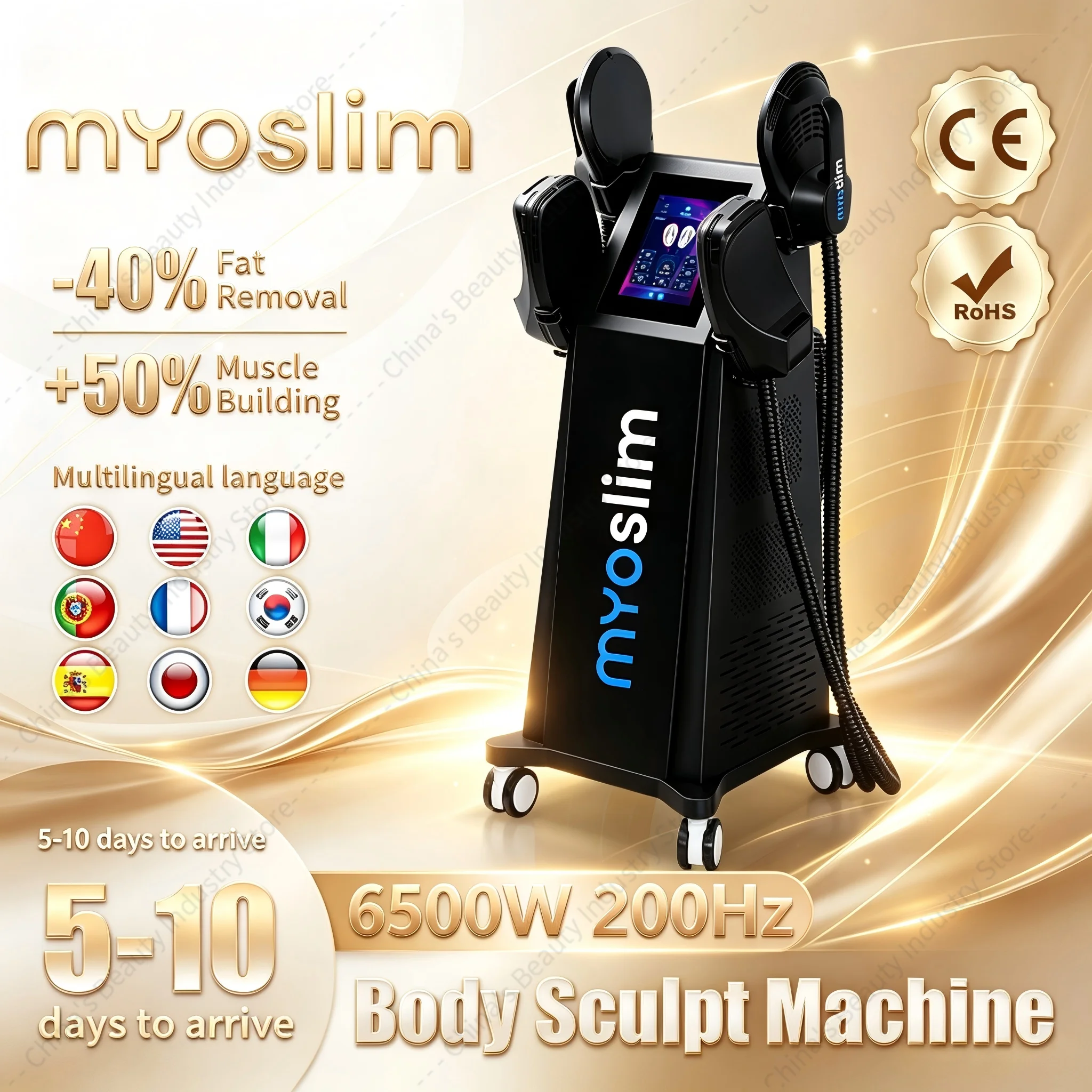 MYOSlim 6500W NEO EMS Body Sculpting Machine - Hi-emt Technology - Professional Fat Burning & Muscle Toning Equipment