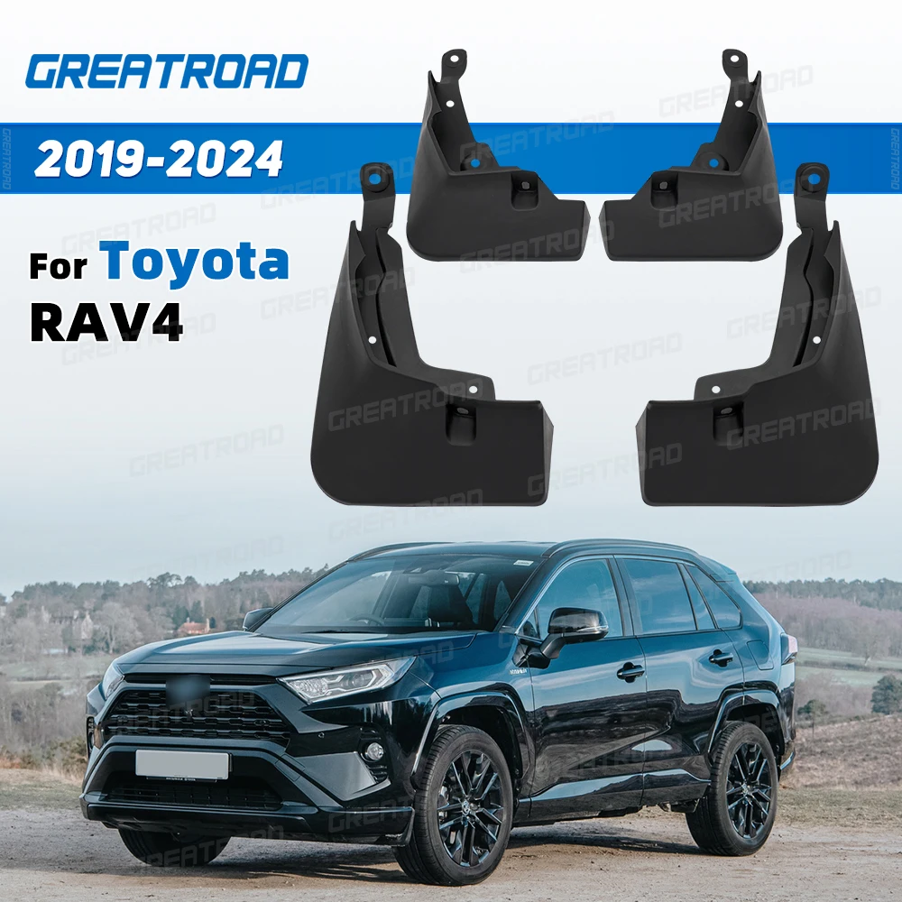 

Набор из 4 брызговиков для Toyota RAV4 2019-2024 2020 2021 2022 2023 автомобильные брызговики, защита крыльев, простая установка, автоаксессуары