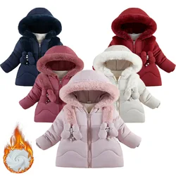 1 2 3 4 Baby Girls Padded Down Coats Kids Fashion Winter Thickened Jackets Kids Casual Trend Parkas New Hooded Cotton Clothes