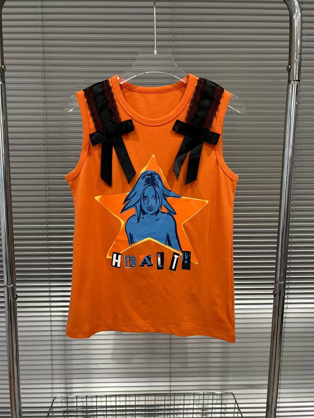 

2025 Autumn New European Style Sleeveless T-shirts & Camisoles for Women - Patchwork, Funny Girl Prints, Y2K Vibe