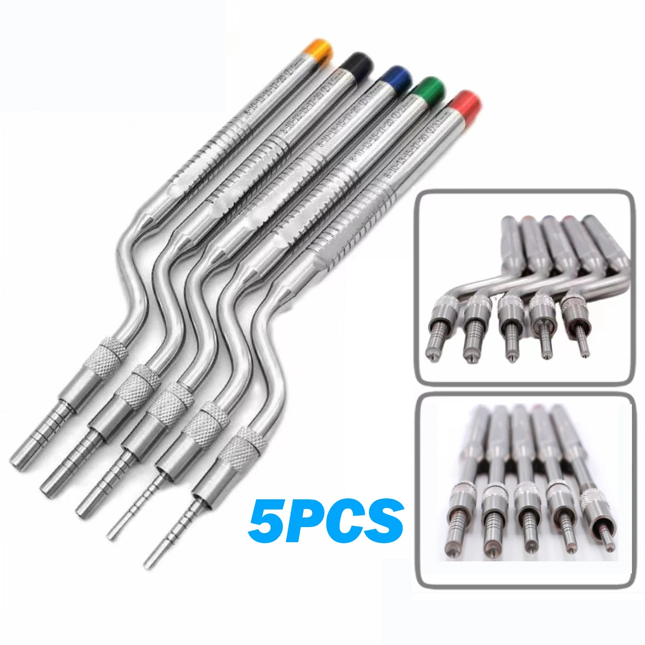 

5Pcs Dental Implant Osteotome Instrument Sinus Lift Bended Extruder Concave Tips Stainless Steel Dentistry Tooth Extraction Tool