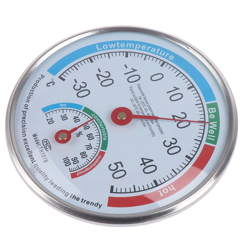 Round Household Analog Thermometer Hygrometer Humidity Monitor Meter Gauge