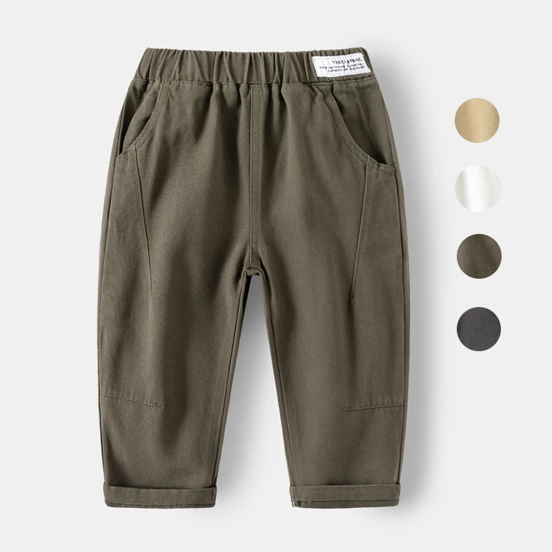 Boys Pants Cotton Kids Toddler Boy Trousers Baby 1 2 3 4 5 6 7 8 Yrs Casual Green Khaki Pants Spring Autumn Children's Clothing