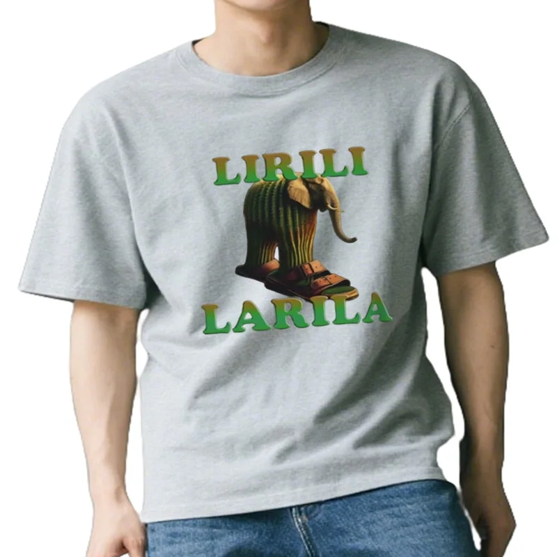 Camiseta Lirili Larila divertida camiseta italiana Brainrot animales Meme Y2k ropa de calle 100% algodón verano suave ca