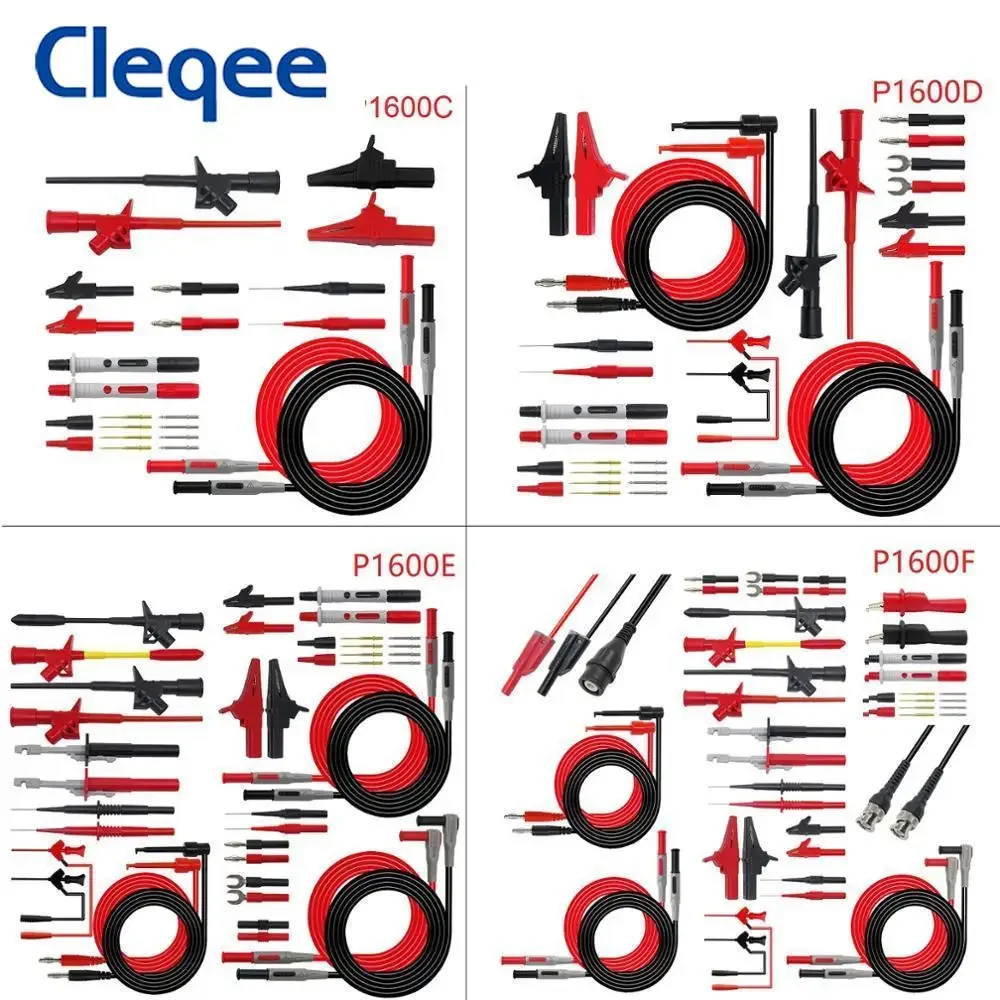 Cleqee P1600 series High Quality Multimeter Test Lead Kit BNC-Test Cable Test Probe IC Test Hook Automotive Repair Tool Set