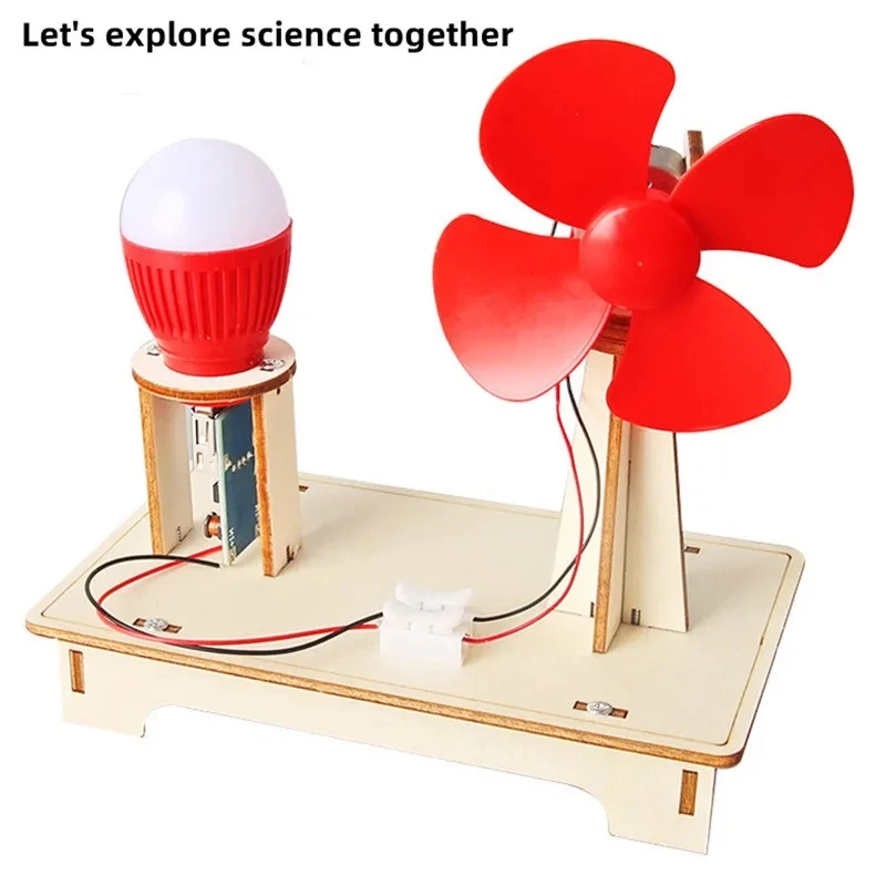 DIY Holz-Windkraft-Experimentier-Set Praktisches MINT-Lernset Physik Energie Wissenschaft Zusammenbaubares Kreatives Entdeckungs-Spielzeug für Kinder – Detail 3