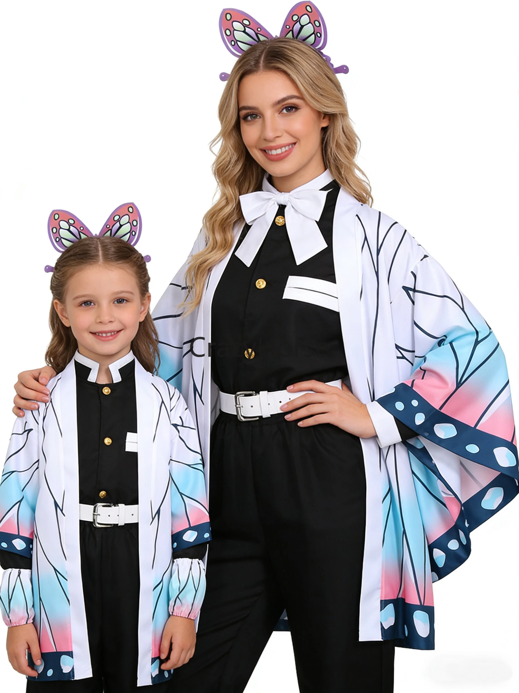 

New Kochou Shinobu Cosplay Costume Kimetsu Outfits Girls Women Anime Slayer Cosplay Uniforms Adult Children Halloween Party Gift