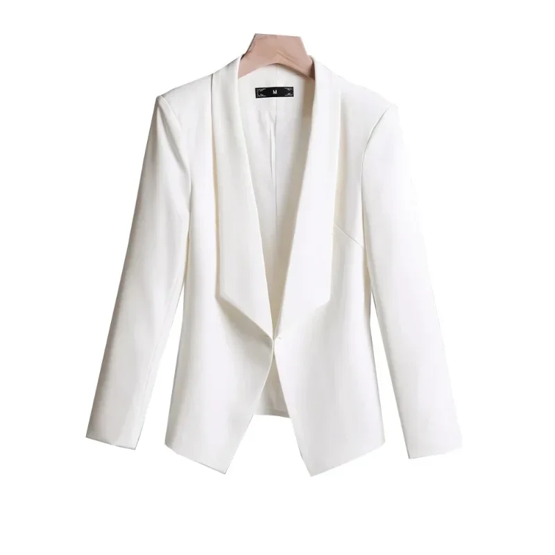 Moda bianco nero kaki solido signore Blazer donna lavoro femminile indossare manica lunga giacca formale cappotto per la primavera autunno