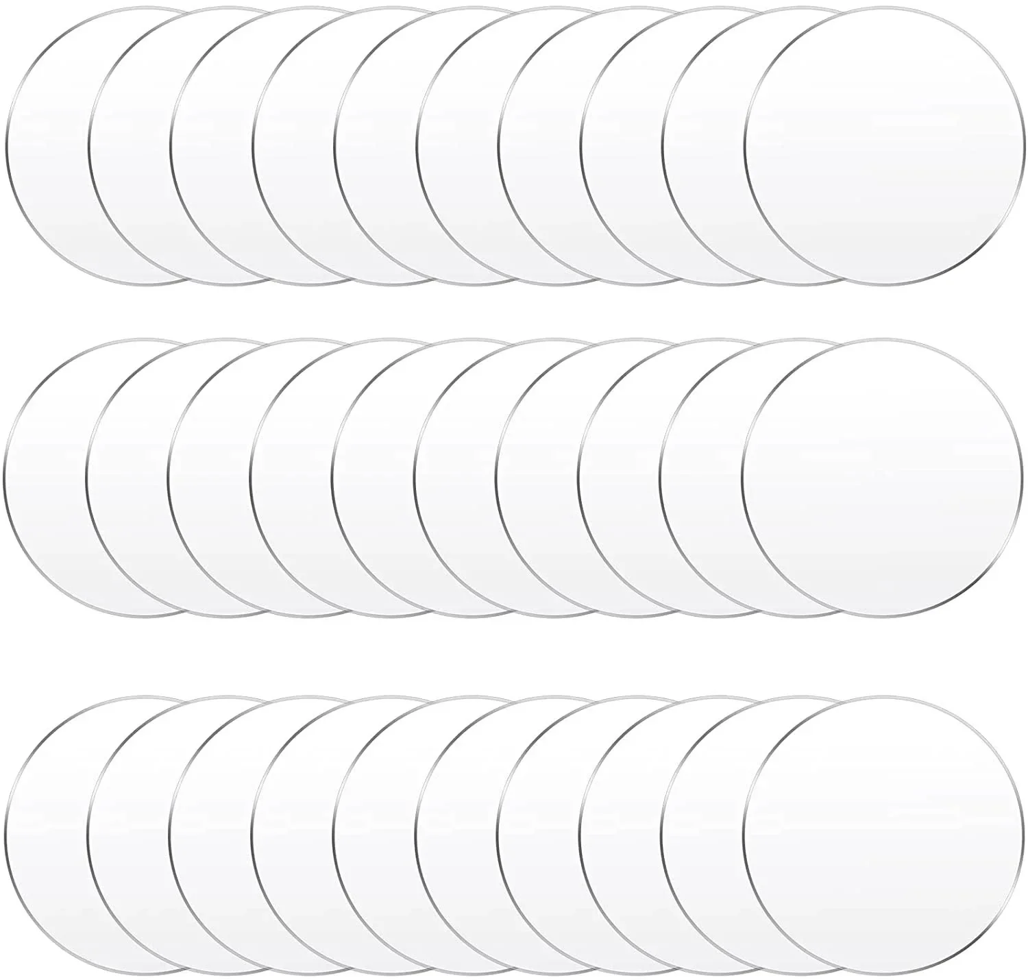 30pcs Acrylic Blank  Board Transparent 2mm Thick Circle for Signs Frame DIY Art Works