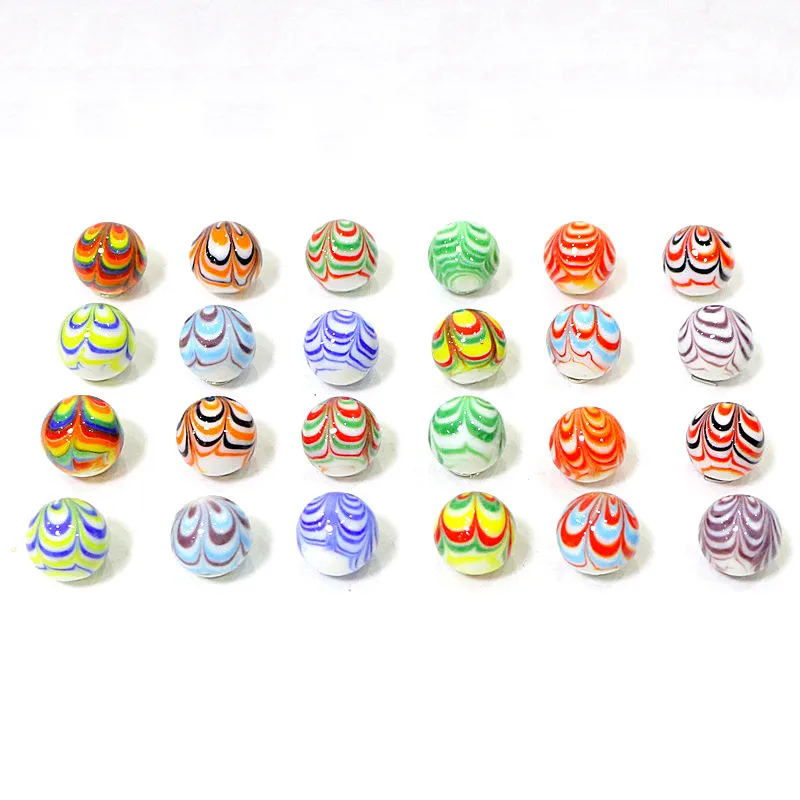 24Pcs 16MM Custom Rare Murano Glass Marbles Ball Craft Ornament Game Pinball Toys Creative Xmas New Year Birthday Gifts For Kids