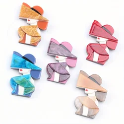 Acrylic Fashion Hat Women's Pin Brooch Elegant Luxury Simple Accessory Gift